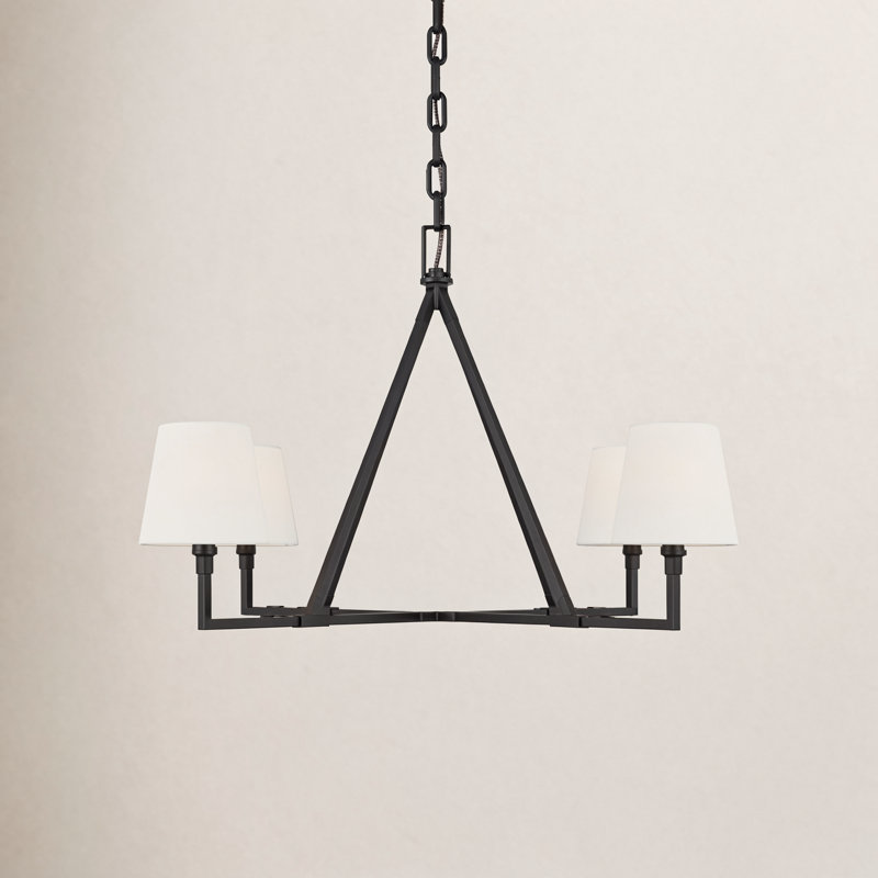 Perth 4 - Light Chandelier, 22.12" H x 40" W x 40" D, Aged Iron