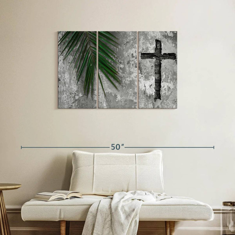 Adella Grunge Cross, 24" H x 38" W