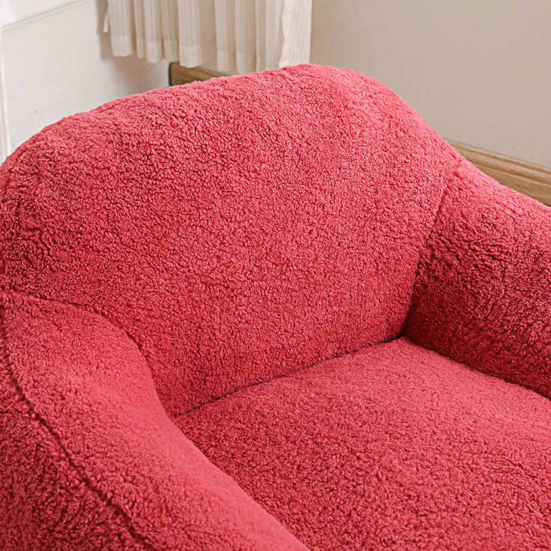 Pouf fauteuil, Ourson rose rouge