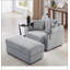 Canapé simple de 41,7 po de style moderne avec espace de rangement, repose-pieds mobile, deux ports USB, deux porte-gobelets et un support pour téléphone pour le salon (ancien SKU: N719S001611E), gris-963337434