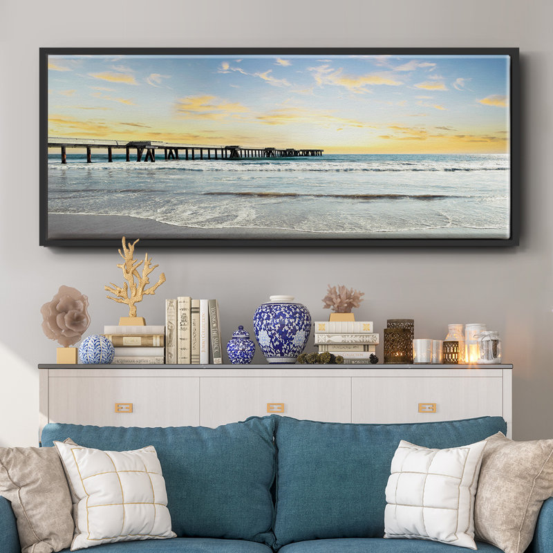 Pacific Beach Pier- Framed Canvas, 8" H x 20" W