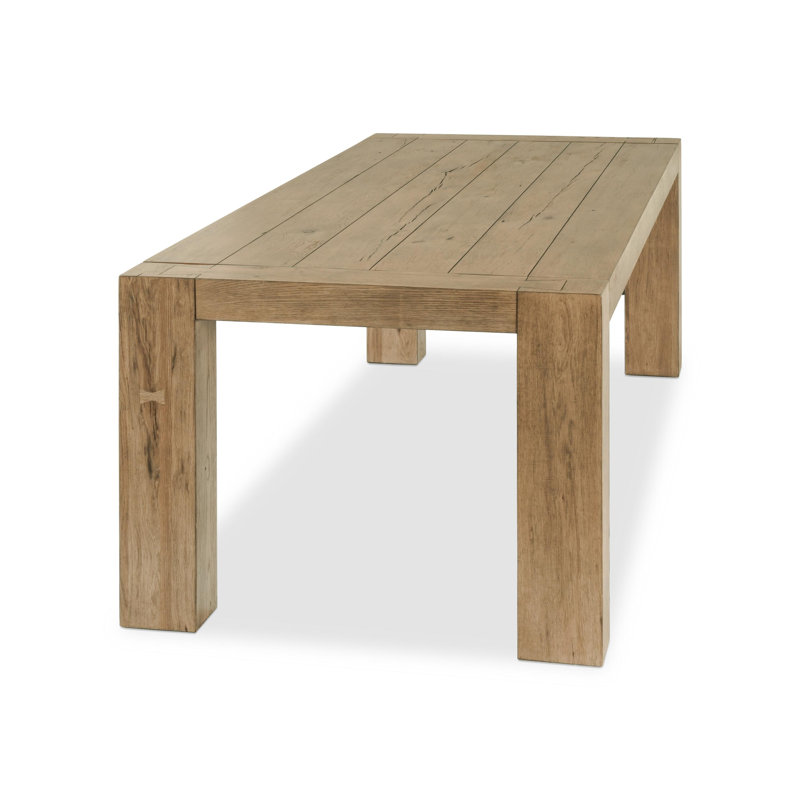 Kingston 89" Reclaimed Oak Wood Transitional Dining Table In Natural Tone, Brown