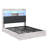 LED Farmhouse Bed with Bookcase Headboard & Charging Station-915440643-934457749