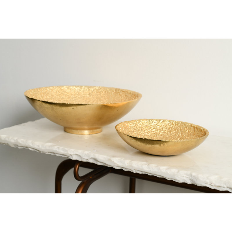 Mercer41 Kate-Lynn Aluminum Serving Bowl, Gold