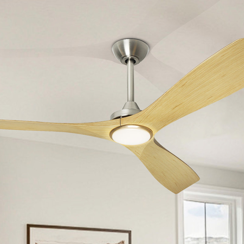42''  Natural Ceiling Fan with LED lights with Remote APP, Natural, 42" L x 42" W