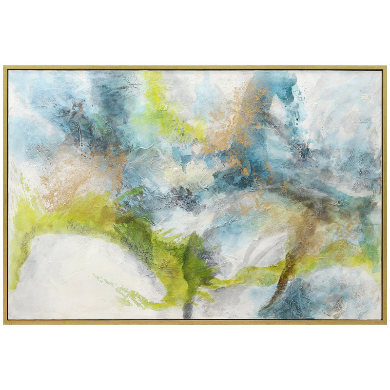 Art sur toile formation encadrée - abstrait peint à la main - cadre de 1,5 pouce