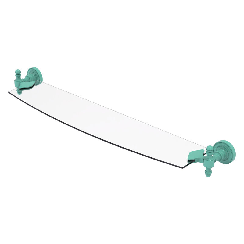 Tablette en verre Retro Dot Inch, H 2,5 po x l 24 po x P 5 po, Vert écume de mer