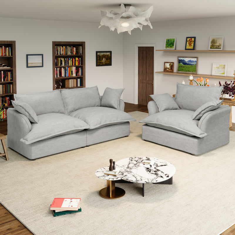 Canapé modulaire rembourré, Gris
