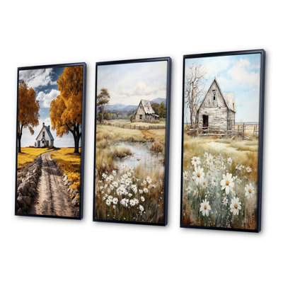 "Élégance campagnarde" - 3 pièces sur toile