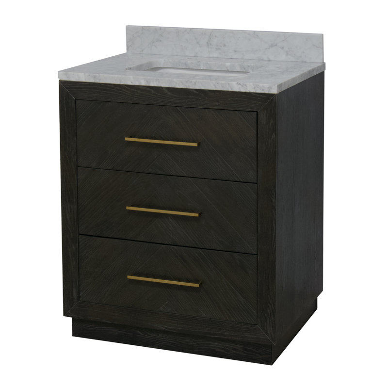 Rumalda 30'' Single Bathroom Vanity, Dark Oak