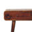 Solid Wood Chestnut Curved Hallway Table, 2-Drawers, Nordic Legs, Dark Brown