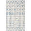 Tapis bleu / ivoire en laine tissé à plat à la main Jeannine-33678593