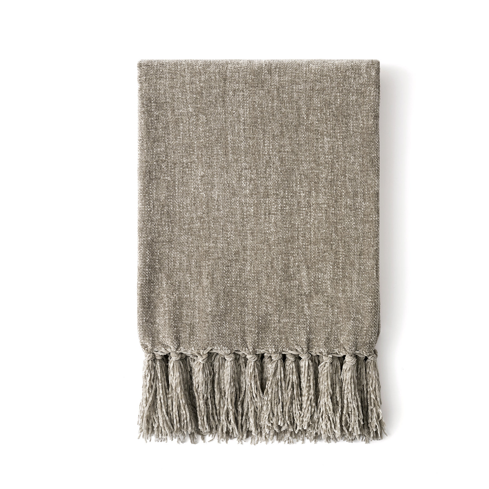 Soft Chenille Throw Blanket, Taupe, 90" L x 90" W
