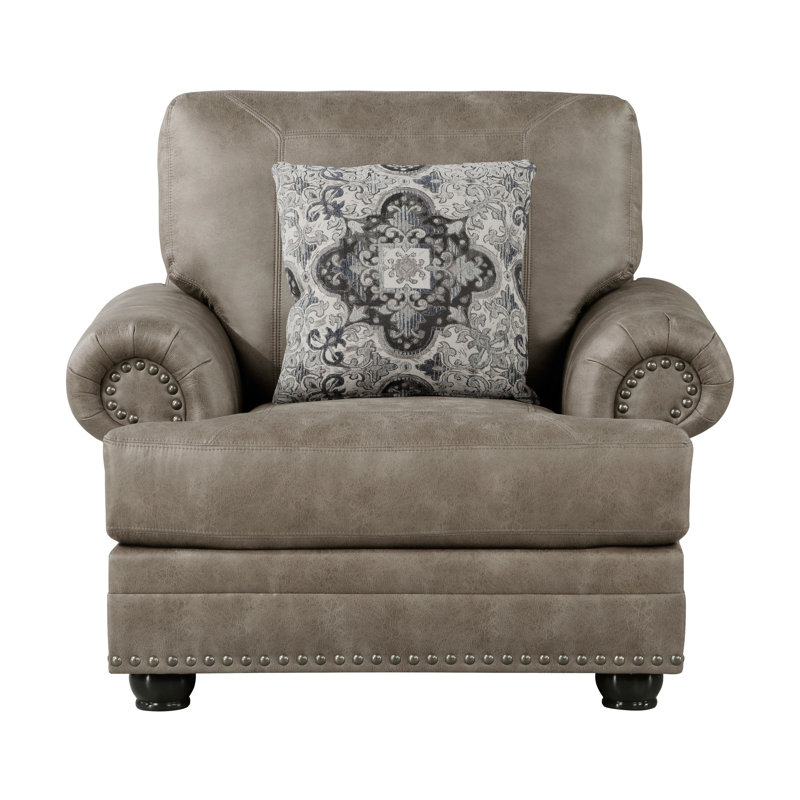 Fauteuil Ferland, Microfibre taupe brune