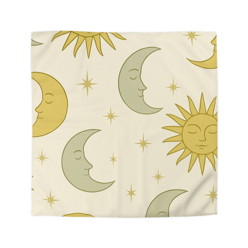Microfiber Duvet Cover Boho Style, Design 53, Queen Duvet Cover, White