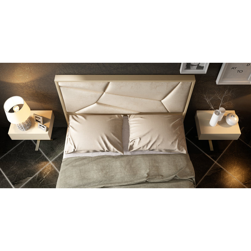 Annalya Upholstered Panel Bed, King, Matte