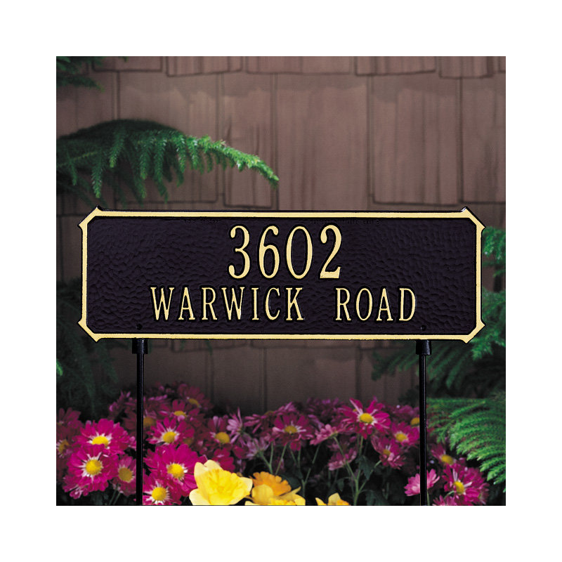 Plaque d'adresse sur 2 lignes, Cuivre antique, Oui