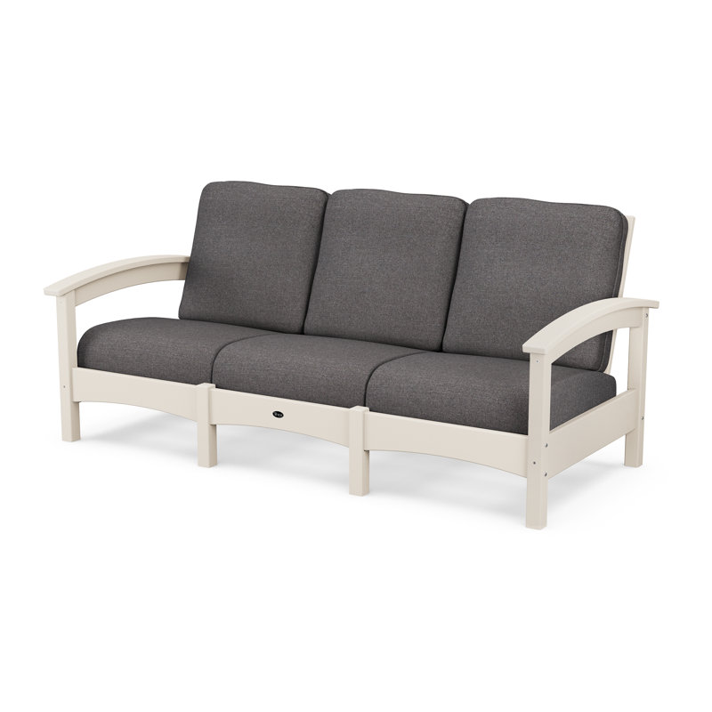 Canapé club Rockport, Structure sable château / coussin gris anthracite