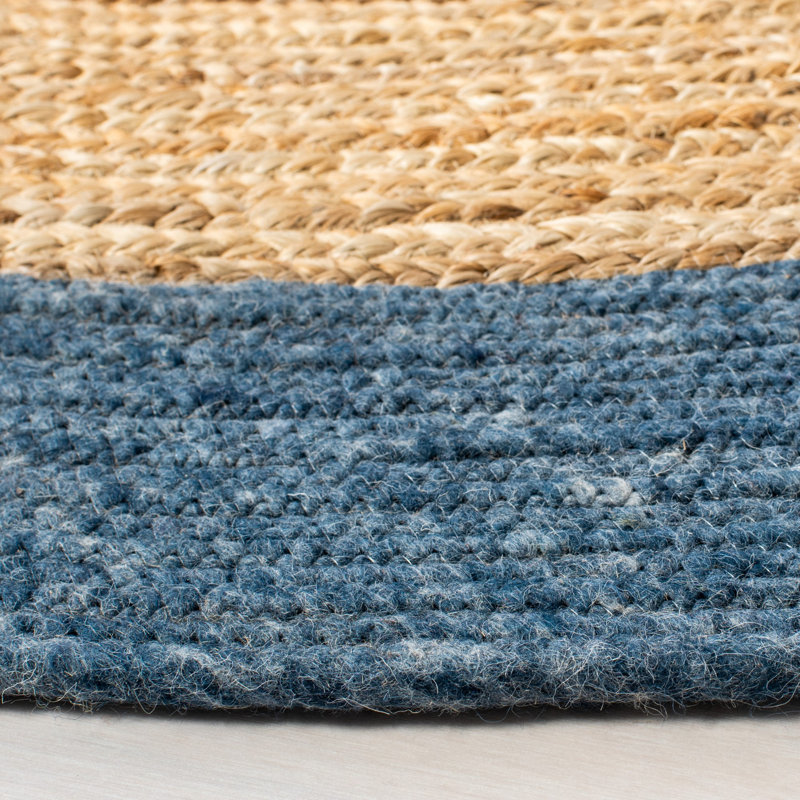 Novack Hand Woven Jute/Wool/Cotton Rug in Natural, Round 3'