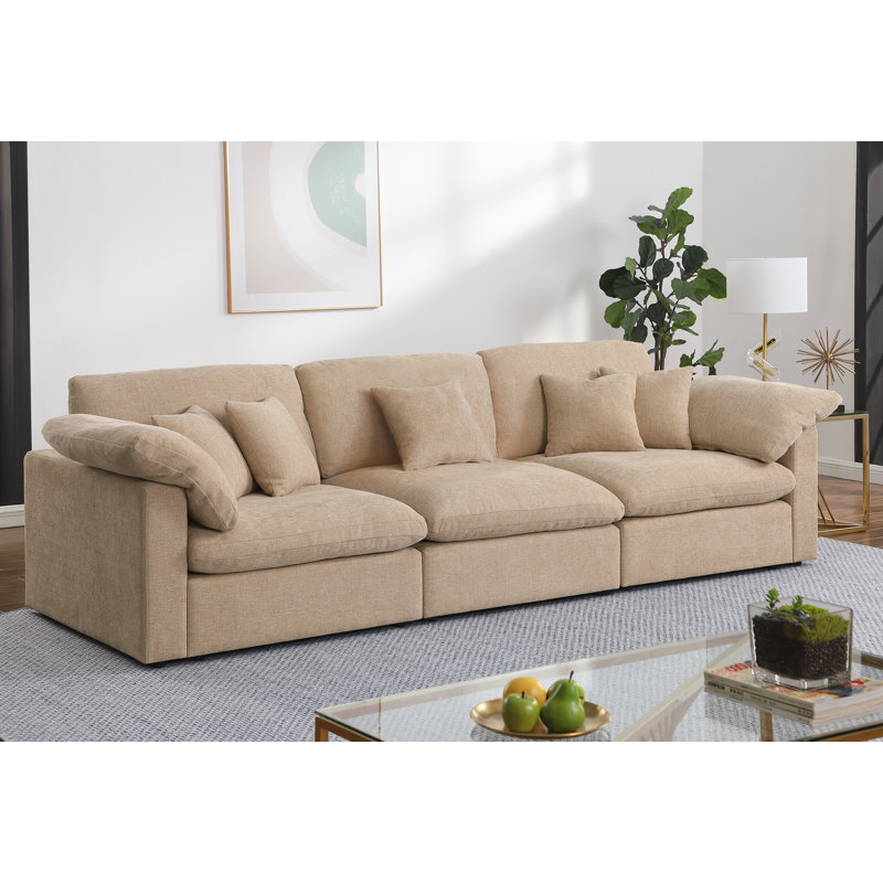 155.7" U Shape Sectional Sofa Cloud Couch With Removable Ottomans