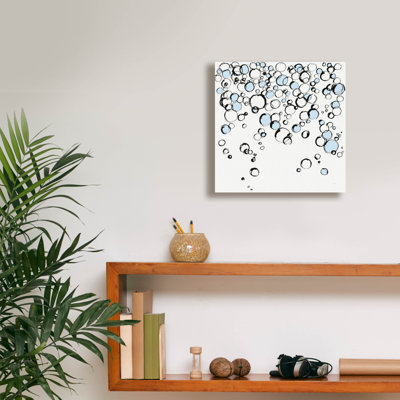 «Blue Bubbles 3» par Chris Paschke, toile épique Graffiti 12 po x 12 po