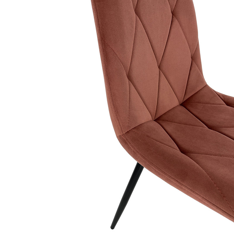 Narrows 47cm H Tufted Velvet Upholstered Upholstered Back Side Chair in Pink