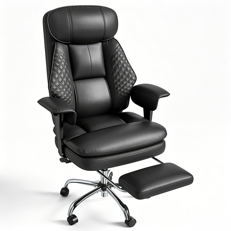 Inbox Zero Executive Chair with Headrest, Black