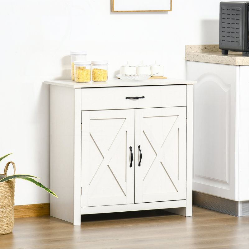 Buffet avec rangement spacieux et spacieux, Blanc