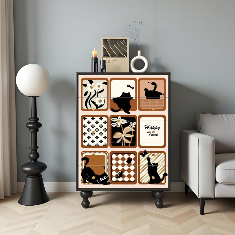 Ceridwen Solid Wood 5 - Drawer Accent Chest