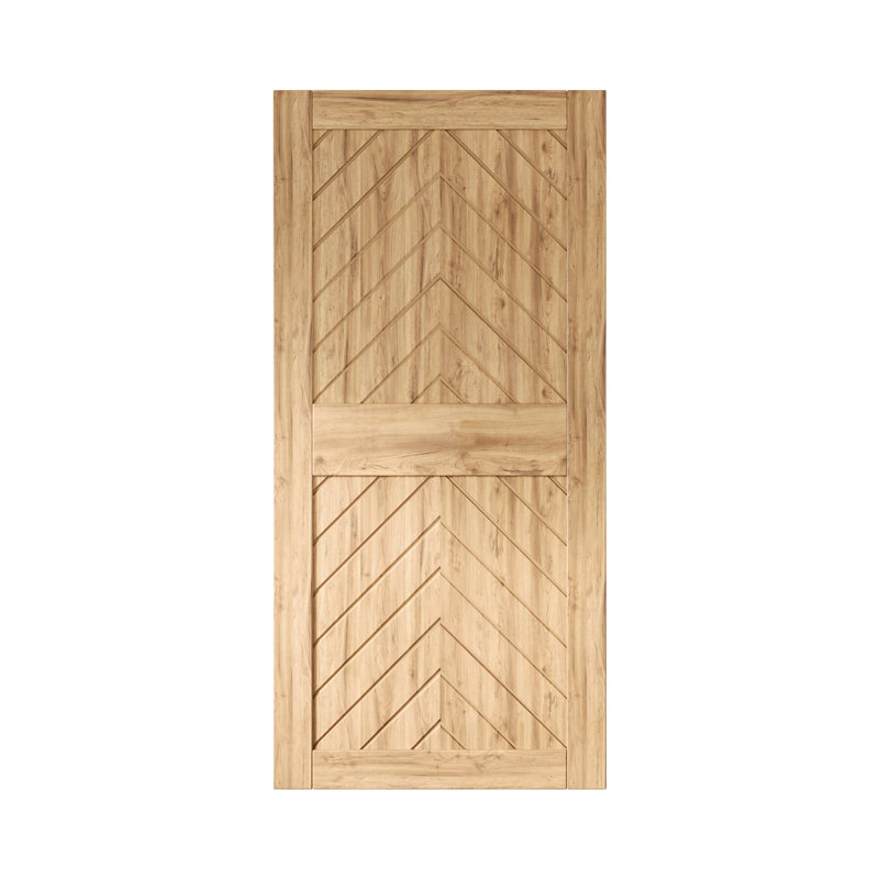 Porte de grange en bois de pin non fini et non assemblé 36 po x 84 po Homacer Fishbone Design (usage intérieur seulement)