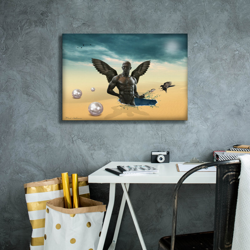 "Epic Graffiti" Desert "par Mark Ashkenazi, art mural sur toile, H 18 po x l 26 po x P 0,75 po