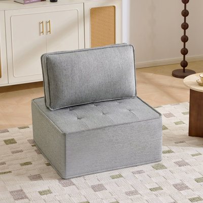 Light Gray Linen Wooden Frame Sofa, Freely Spliceable for Versatile Use in Small Apartments and Various Decor Styles.