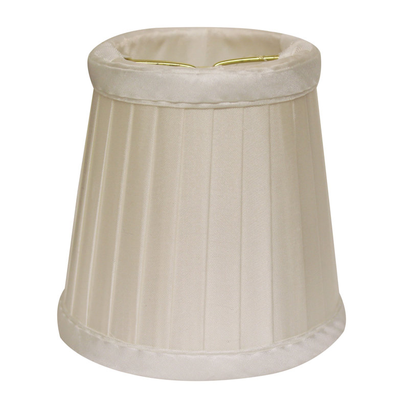Abat-jour de candélabre en soie / shantung H 3,5 po x l 3,5 po (à pince), Huître, H 4 po x l 4 po x P 4 po