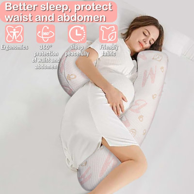 Pregnancy Maternity Pillow For Sleeping - Supports Hips, Back & Legs, With Detachable Adjustable Cover