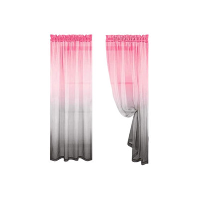 Kbndieu Two-Tone Gradient Sheer Curtains with Rod-Through Designs  Stylish Concise Curtains  Breathable Sheer Curtains for Bedrooms and Living Rooms