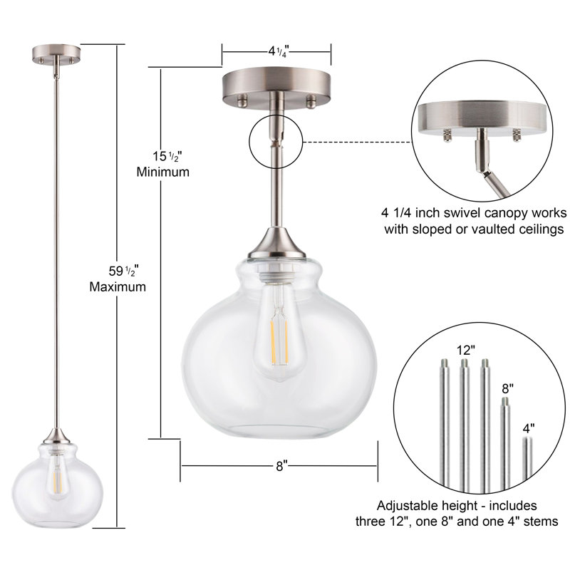 Luminaire suspendu sphérique 1 lumière Netuta