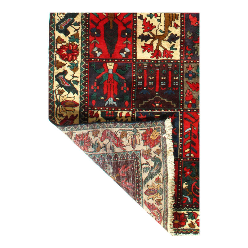 Tapis persan rétro Bakhtiari 4 pi 6 po x 7 pi