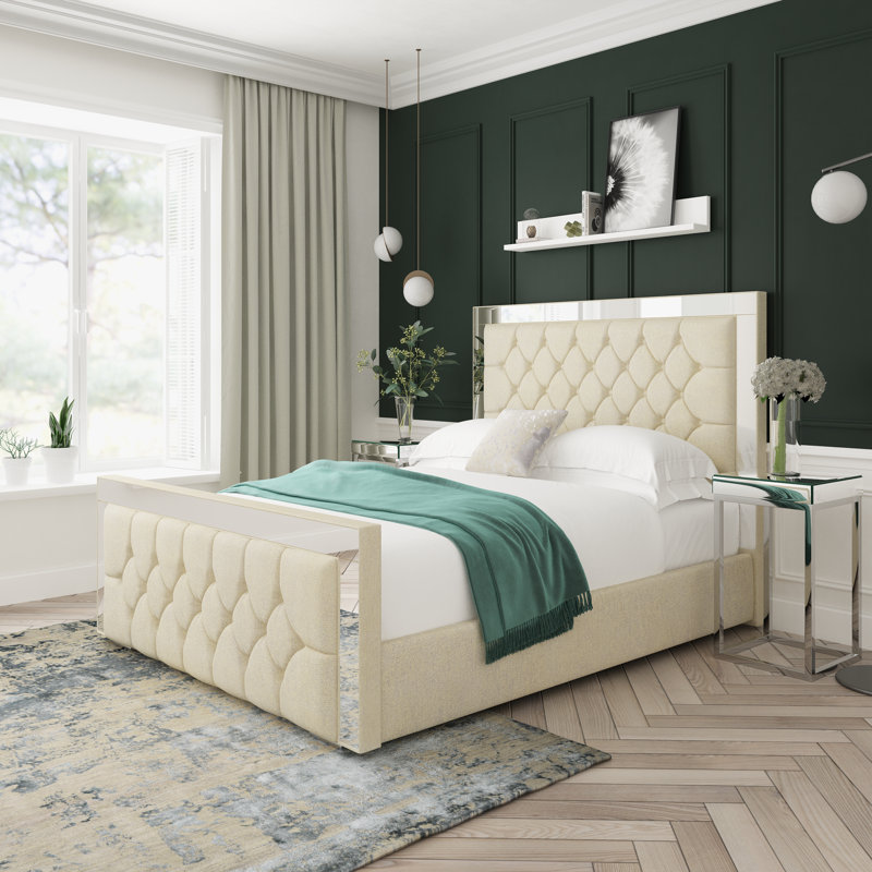 Upholstered Bed, Cream, Small Single (2'6)