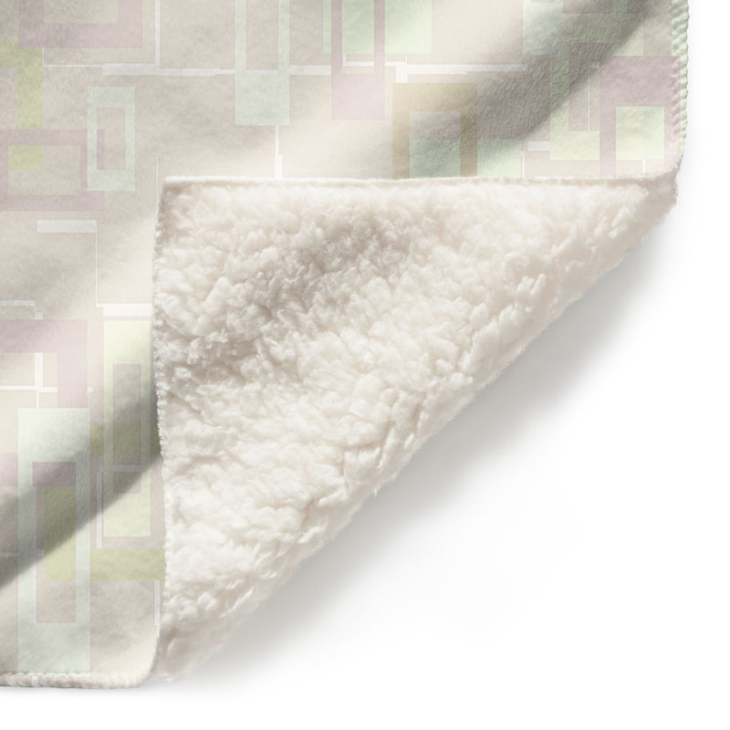 Jeté Mod Squares Creams, l 68 po x L 80 po, Blanc/Crème