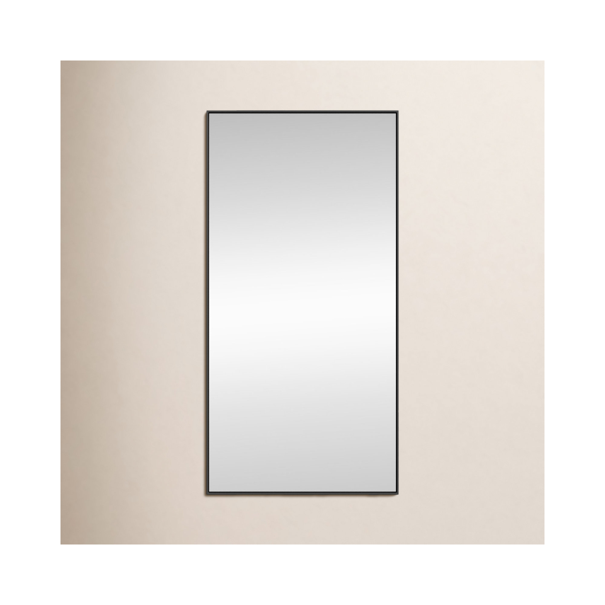 Sabine Metal Rectangle Wall Mirror, Black, 72" x 36"