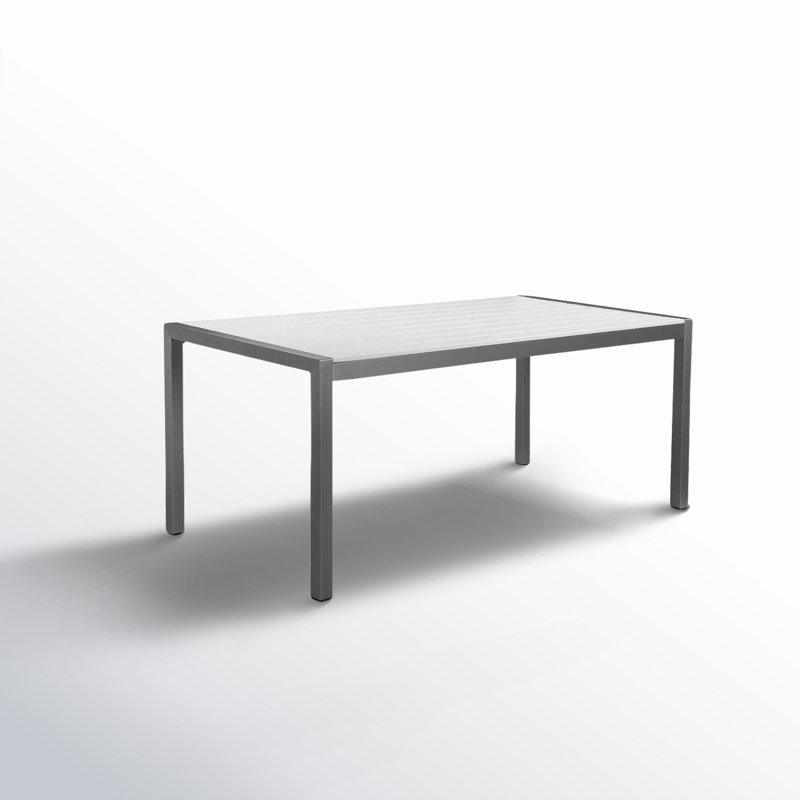 Table de salle à manger Aynura, Blanc, Argent argent