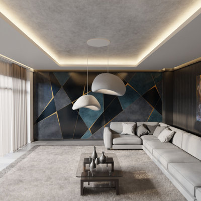 Elegant Adjustable Chandelier, Concrete Grey, Model 5B (17.7 x 15.7 x 12.6 inches) & Model 4B (16.1 x 12.6 x 9.4 inches) | Durable Polymeric Composite, Max 2 x 40W E27 Socket, IP20 Rated | Perfect for Modern Dining & Living Spaces