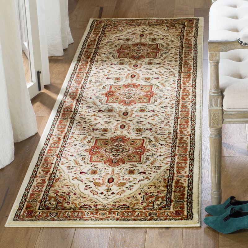 Tapis oriental ivoire / rouge Klose, Ivory, Tapis de couloir 2 pi 3 po x 14 pi