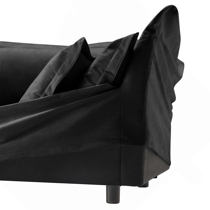 Repose-pieds luxueux et confortable en chenille, Black