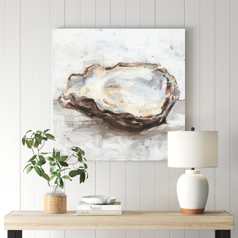 «Oyster Study II» par Ethan Harper, reproduction d'art mixte résistant aux rayons UV, H 36 po x l 36 po, Toile tendue