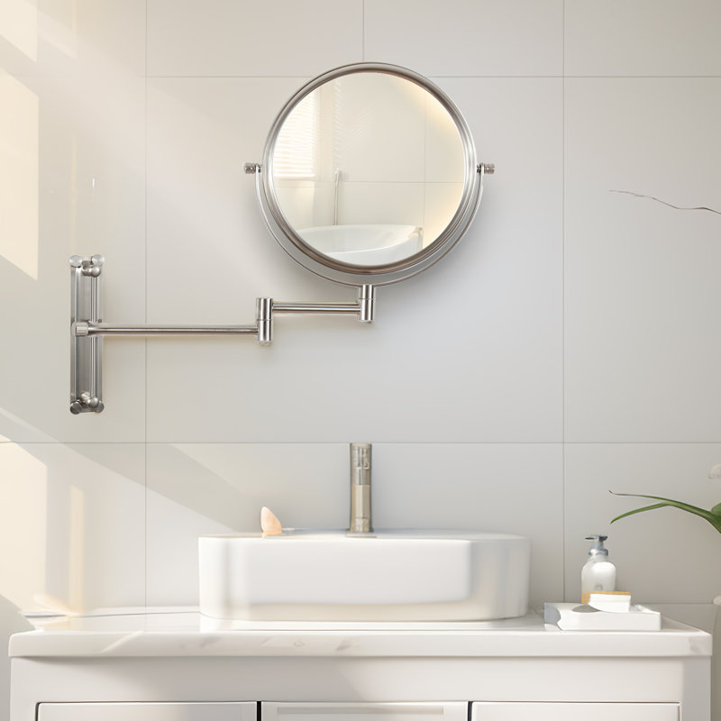 Akiyah Metal Round Mirror, Nickel