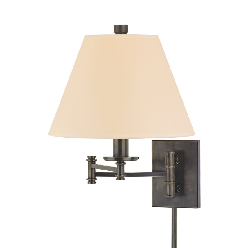 Claremont Swing Arm Sconce, White, Old Bronze