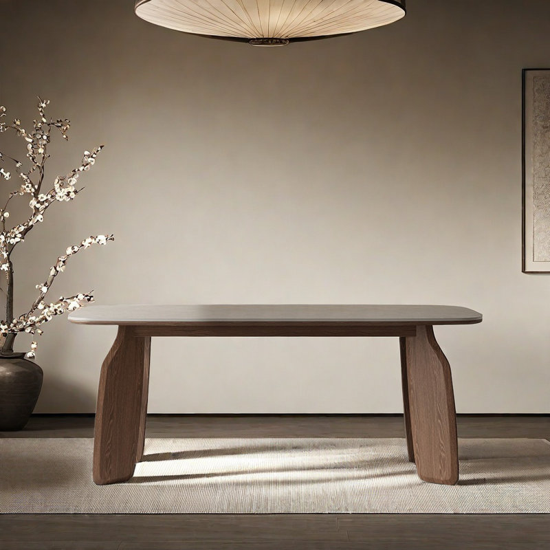 Ensembles de table de salle à manger modernes en bois massif avec plaques en pierre., H 29,53 po x L 62,99 po x l 31,5 po