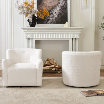 Fae Pine Swivel Accent Chair