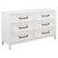 Commode de chambre à 6 tiroirs Loane - blanc vieilli